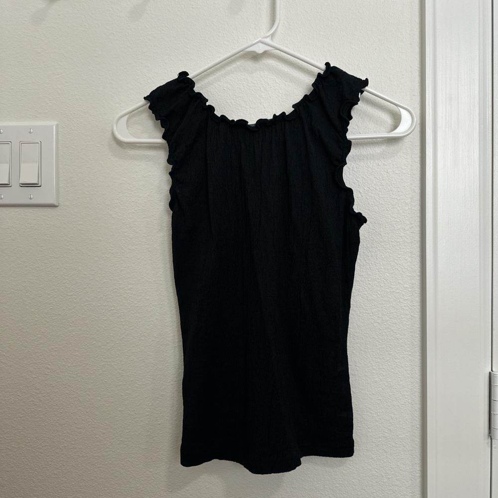 Black Ruffled Tank - Picture 3 of 3